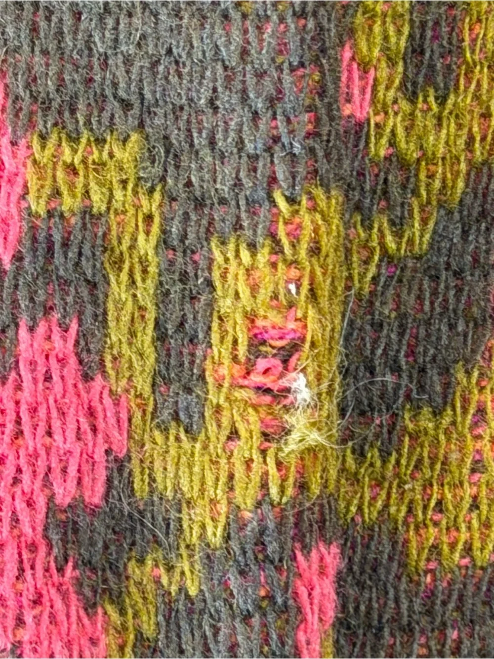 Vintage Stefanel Italy Floral Jacquard Knit Sweater Pink Orange Brown Crewneck L